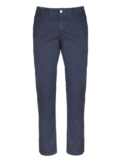 Pt Torino Stretch-cotton Trousers In Blue