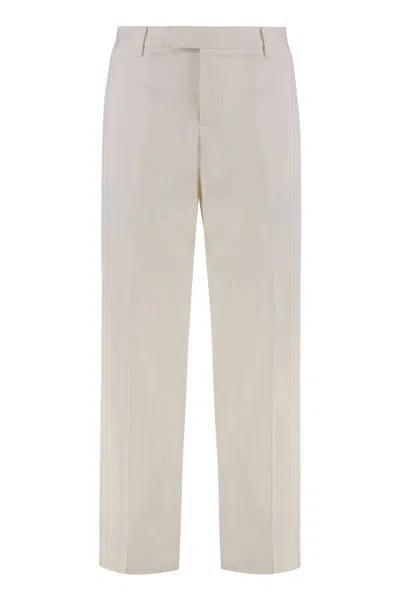 Pt Torino Stretch Cotton Trousers In Green