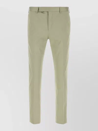 Pt Torino Stretch Cotton Trousers Slim Cut Belt Loops In Gray