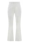 Pt Torino Pressed-crease Flared Trousers In White