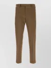 Pt Torino Stretch Cotton Trousers With Pockets And Creases In Brown
