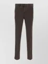 Pt Torino Stretch Cotton Trousers With Pockets And Loops In Brown