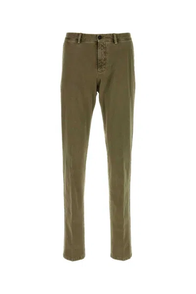 Pt Torino Stretch Cotton Utility Pant In Green