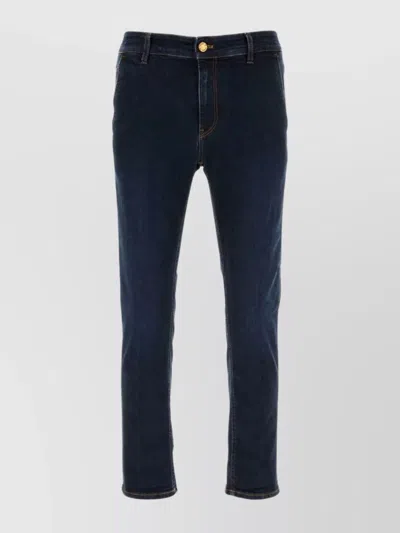 Pt Torino Stretch Denim Jeans Back Patch Pockets In Blue