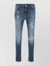 Pt Torino Stretch Denim Jeans Featuring Distressed Detailing