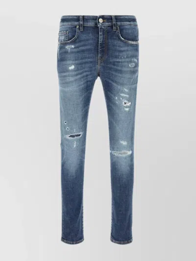 PT TORINO STRETCH DENIM JEANS FEATURING DISTRESSED DETAILING