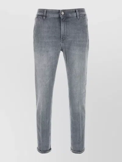 Pt Torino Stretch Denim Jeans Rolled Cuffs Five Pockets In Blue