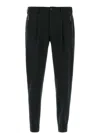 Pt Torino Stretch-design Tapered Trousers In Black