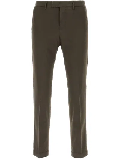 Pt Torino Stretch-design Tapered Trousers In Brown