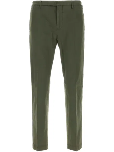 Pt Torino Stretch-design Tapered Trousers In Green
