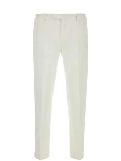 Pt Torino Stretch-design Tapered Trousers In White