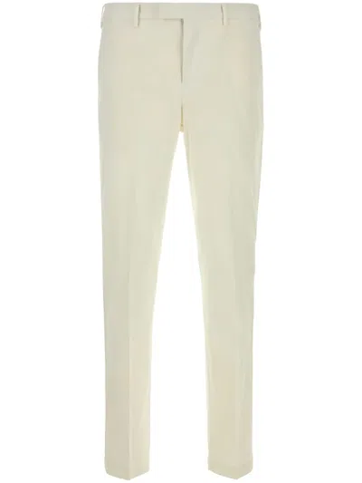 Pt Torino Stretch-design Tapered Trousers In White