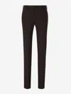 Pt Torino Dark Brown Stretch-design Trousers In Brown