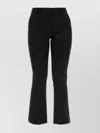 Pt Torino Stretch Polyester Blend Flared Trousers In Black