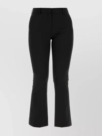PT TORINO STRETCH POLYESTER BLEND FLARED TROUSERS