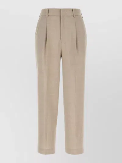 Pt Torino Stretch Polyester Blend Tailored Trousers In Brown