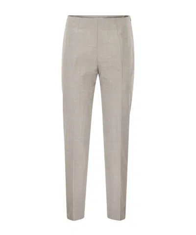 Pt Torino Stretch Virgin Wool Trousers In Gray