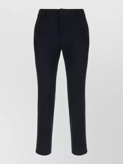 Pt Torino Stretch Viscose Tailored Trousers Belt Loops In Blue