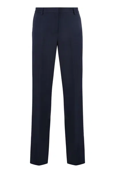 Pt Torino Stretch Viscose Trousers In Blue
