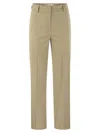 Pt Torino Stretch Viscose Trousers In Sand