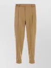 Pt Torino Stretch Wool Blend Trousers Featuring Pockets In Gold