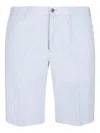 Pt Torino Striped Cotton Shorts In Brown