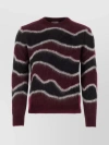 PT TORINO STRIPED MOHAIR EMBROIDERED SWEATER