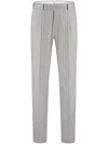Pt Torino Striped Tailored Trousers In Grey