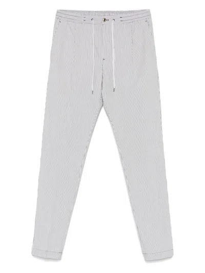 Pt Torino Striped Trousers In Blue