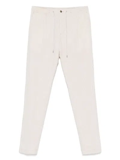 Pt Torino Striped Trousers In Neutral