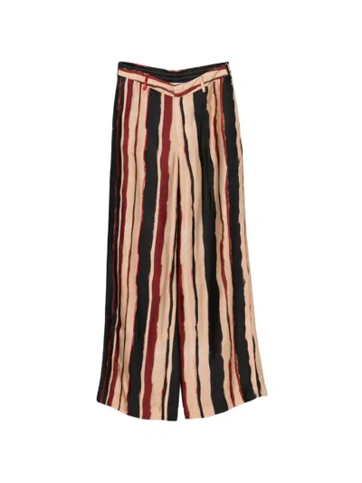 Pt Torino Stripe-print Palazzo Pants In Multi