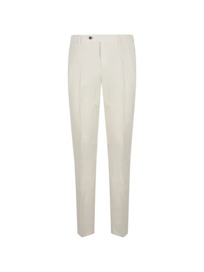 Pt Torino Style Pressed-crease Elasticated-waistband Trousers In White