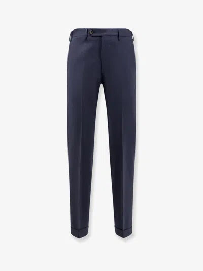 Pt Torino Style Stretch Wool Master Fit Trousers In Blue