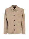 Pt Torino Tailored Suede Leather Jacket In Neutral