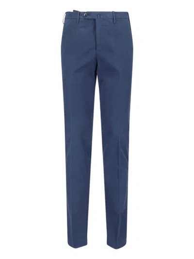 Pt Torino Button Tailored Trousers In Blue