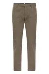 Pt Torino Superslim Trousers In Cotton And Silk In Brown