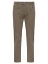 Pt Torino Superslim Trousers In Cotton And Silk In Brown