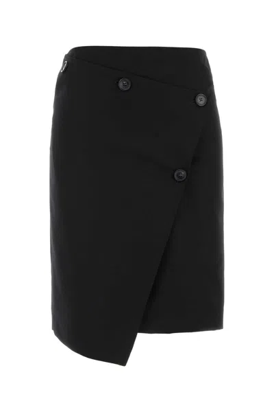 Pt Torino Asymmetrical Wrap Skirt In Black