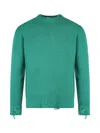 Pt Torino Destroyed Wool Sweater In Green