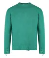 Pt Torino Destroyed Wool Sweater In Green