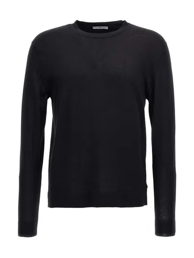 Pt Torino Silk Cotton Sweater In Black