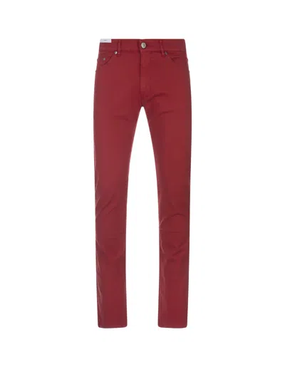 Pt Torino Swing Jeans In Red Stretch Denim