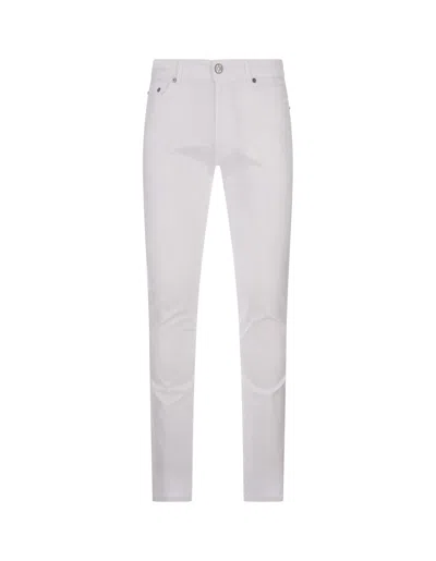 Pt Torino Swing Jeans In White Stretch Denim