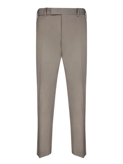 Pt Torino Tailored Beige Trousers With Practical Pockets In Gray