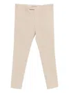 Pt Torino Tailored Beige Trousers With Slash Pockets In Animal Print