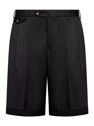 Pt Torino Seersucker Bermuda Shorts In Black
