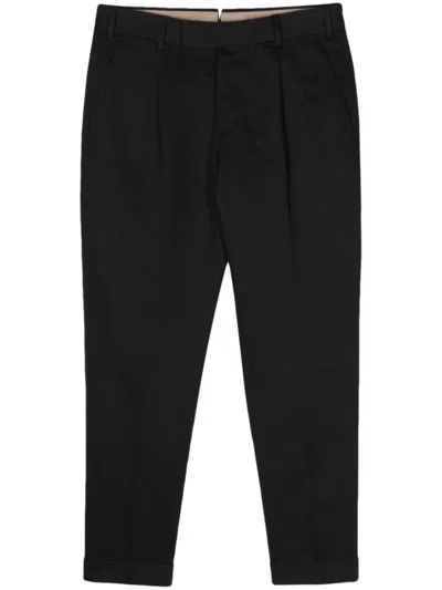 PT TORINO PT TORINO TAILORED BLACK TROUSERS WITH CLASSIC PLEAT