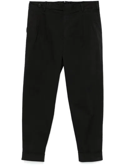 PT TORINO PT TORINO TAILORED BLACK TROUSERS WITH CUFFED HEM