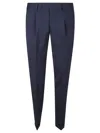 Pt Torino Tailored Blue Trousers With Sharp Creases In Black
