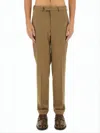 Pt Torino Tailored Brown Suit Pants With Straight-leg Silhouette In Brown